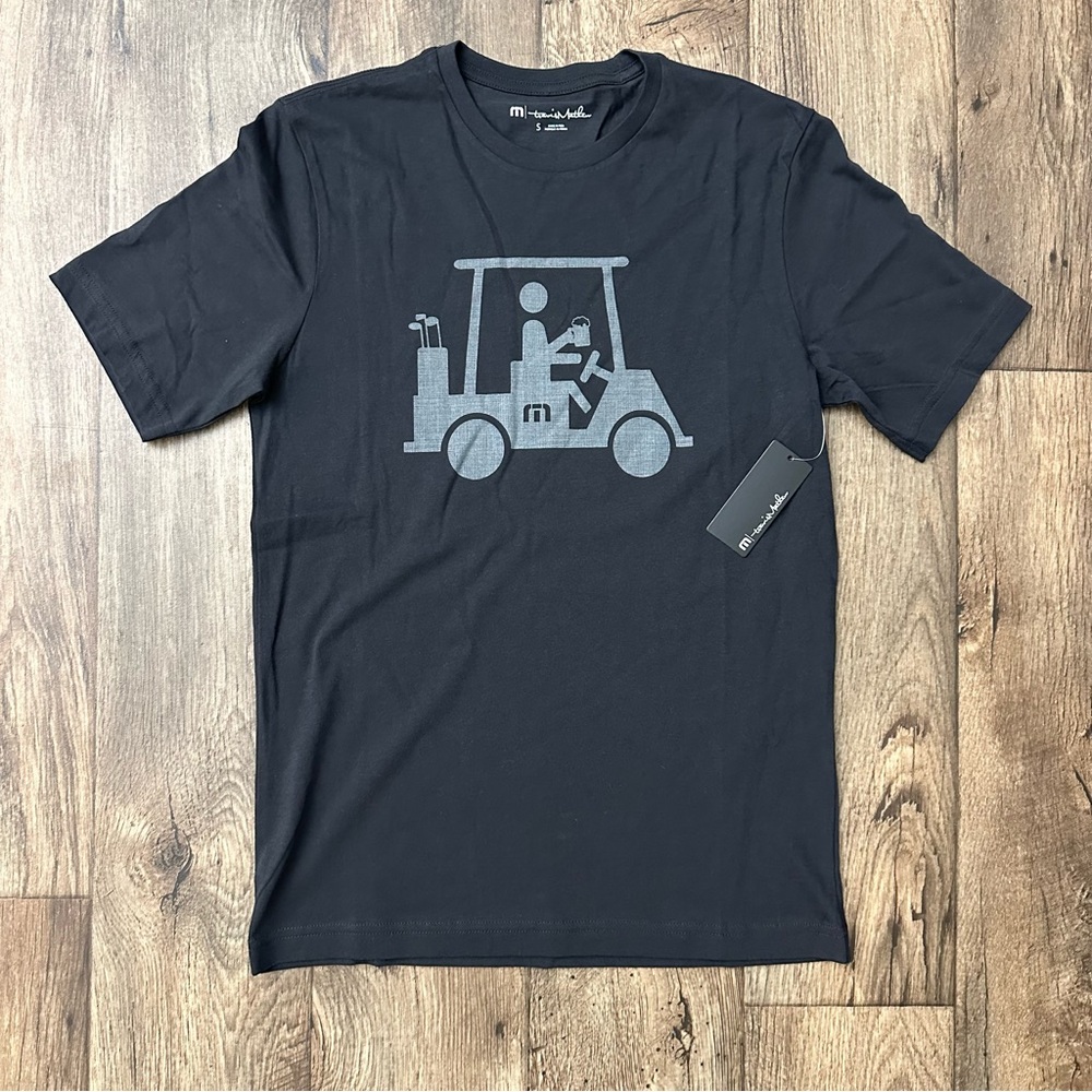 Travis Mathew 100% Cotton Golf Car Graphic T-shirt Men’s Size S Black